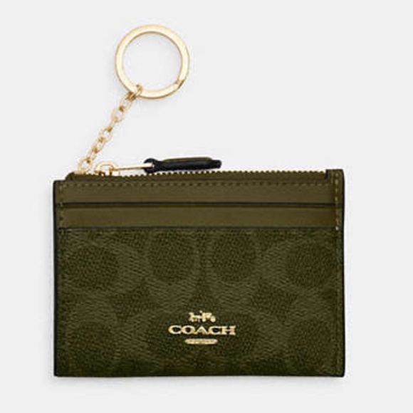 NWT coach Mini Skinny Id Case In Signature Canvas - Picture 1 of 5